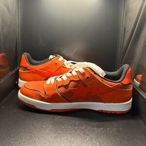 A Bathing Ape Bape SK8 Sta "Orange Brown" size 13, brand new/tried on!